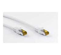 Goobay 91097 RJ45 Cavo Patch CAT 6A S/FTP (PiMF) con Cavo Grezzo CAT 7, Bianco,