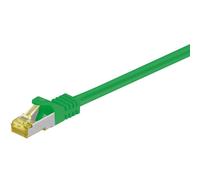 Goobay 91568 RJ45 Cavo Patch CAT 6A S/FTP (PiMF) con Cavo Grezzo CAT 7, Verde, 0.25m Lunghezza