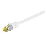 Goobay 91090 RJ45 Cavo Patch CAT 6A S/FTP (PiMF) con Cavo Grezzo CAT 7, Bianco, 0.5m Lunghezza