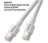 Cavo di Rete Patch Cat.6A classe E S/FTP con Led Tracciamento Varie misure