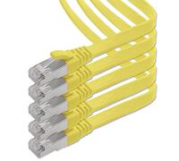 Cavo di rete piatto Cat.7 Gigabit Ethernet Lan (RJ45), 10Gbit/s, compatibile con Cat.5 -Cat.5e - Cat.6 Giallo / 5 pz 3 m