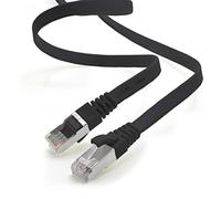 Cavo di rete piatto Cat.7 Gigabit Ethernet Lan (RJ45), 10Gbit/s, compatibile con Cat.5 -Cat.5e - Cat.6 Nero / 1 pz 15 m