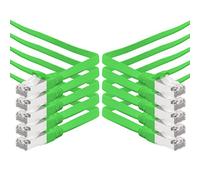 Cavo di rete piatto Cat.7 Gigabit Ethernet Lan (RJ45), 10Gbit/s, compatibile con Cat.5 -Cat.5e - Cat.6 Verde / 10 pz 3 m