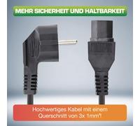 Cavo di rete - protezione con. al test dell'apparecchio caldo. C15 dritto - nero - 5m NEW