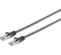 Cavo di rete S/Connettività RJ45 Cavo Patch Cavo piatto, Flat U/FTP M.CAT.7 Cavo grezzo, slim, nero, 0,25 m (75511-SL0.25s))