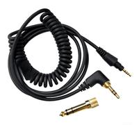 Cavo di ricambio compatibile con cuffie Pioneer HDJ-CUE1 per cuffie X7 S7 X5 utilizzando conduttori in rame OFC e punti di connessione placcati oro da 3,5 mm (edizione ad angolo retto)