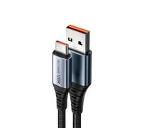 Cavo di ricarica 1 m di lunghezza, 120 W, ricarica rapida, intrecciato in nylon, connettore metallico (USB A-C)