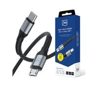 CAVO DI RICARICA 3MK Hyper Cable NSERIES, da USB-C a microUSB, 3 m, Alluminio, Nylon, Nero