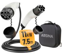 Cavo di ricarica absina tipo 2 modalità 3 per auto elettriche 11 kw / 16 a / 7,5 metri