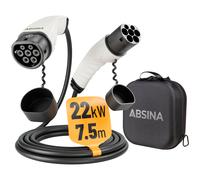 Cavo di ricarica absina tipo 2 modalità 3 per auto elettriche 22 kw / 32 a / 7,5 metri