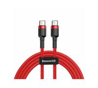 Baseus Cafule Tipo C a Tipo C - 60W-20V-3A | PD/2.0-QC 3.0, cavo e connettore rinforzati, durevole (2M, rosso-rosso)