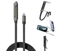 Cavo di ricarica con supporto, cavo di ricarica 2 in 1 con supporto invisibile, 240 W Invisible Holder Charger Cable con supporto, 1,5 m, cavo USB-C integrato per smartphone/tablet (C-L,1)