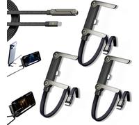 Cavo di ricarica con supporto, cavo di ricarica 2 in 1 con supporto invisibile, 240 W Invisible Holder Charger Cable con supporto, 1,5 m, cavo USB-C integrato per smartphone/tablet (C-C, 3)