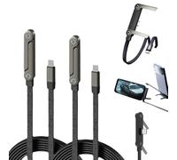 Cavo di ricarica con supporto, cavo di ricarica 2 in 1 con supporto invisibile, 240 W Invisible Holder Charger Cable con supporto, 1,5 m, cavo USB-C integrato per smartphone/tablet (C-L,2)