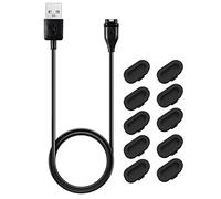 Cavo di ricarica di ricambio compatibile con Garmin Fenix 7X/7/7S/6X/6/6S, Venu 2 Plus, Instinct 2/2S, Forerunner 945/745/55, Vivomove Sport/Vivoactive 4/4S Caricabatterie con 10 tappi antipolvere