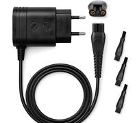 Cavo di ricarica HQ8505 da 15 V per rasoio Philips 3000, 5000, 7000, 7000, 9000 (non compatibile con tutti i modelli), caricatore per rasoio con spina europea, alimentatore di rete con spazzola per la