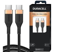 Cavo di ricarica intrecciato 4A DURACELL da tipo C a tipo C da 1,2 m -60 W...
