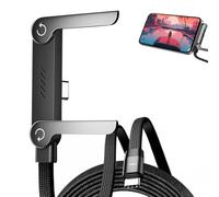 Cavo di ricarica invisibile 2 in 1 con supporto - 240 W a ricarica rapida con supporto per telefono integrato, caricatore laterale con supporto per telefono di tipo C e pieghevole da 5 ft a smartphone