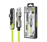 Cavo di ricarica invisibile: doppia testa USB-A da USB C a Type-C 2 in 1 con caricatore per telefono laterale da 240 W | Design compatto ad alta potenza per l'erogazione di energia in viaggio all'aper