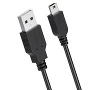Cavo di ricarica Mini USB 2.0 Mini B, compatibile con controller PS3, Dash Cam, Garmin GPS Navi, Blue Yeti, Ti-84 Plus CE, lettore MP3, Tiptoi, Canon, rosso