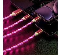 Cavo di ricarica multi 3 in 1 rosso con luce LED che scorre con luce rossa, cavo di ricarica per telefono, caricatore luminoso, cavo di ricarica micro tipo C, cavo di ricarica USB veloce USB-C per la