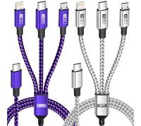 Cavo di ricarica multiplo USB C da 100 W, cavo USB C 3 in 1, ricarica rapida con chip E-mark, cavo di ricarica universale multiplo con USB C, IP, micro USB per iPhone 16/15/14/laptop/tablet/telefono