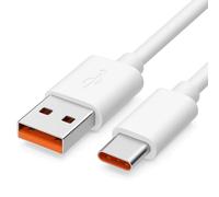 Cavo di ricarica originale Xiaomi 45010000154S per Xiaomi Poco F2 Pro, Poco F3, Poco X3 (NFC/Pro), Pocophone F1 1.0 m cavo dati 65 W bianco tipo C con panno per la pulizia dello schermo mungoo