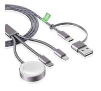 Cavo di ricarica per Apple Watch e iPhone - Cavo di ricarica USB C da 120 cm per iWatch serie, cavo di ricarica rapido 3 in 2 per iPhone 16/15/14/13/12/11/iPad/AirPods