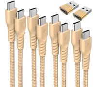 Cavo di Ricarica per iPhone 15, Cavo Ricarica Rapida USB C a USB C 60W per Phone 15, iPad 10, MacBook Pro, Samsung S24/S23/A14/ Xiaomi, Pixel, OnePlus, Switch (6 Pezzi 0.3M+1M+2M+3M+2x Adattatore)