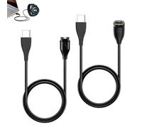 Cavo di ricarica per smartwatch compatibile con Garmin Watch, confezione da 2 cavi USB C, compatibile con Fenix 7/6/5, Forerunner, Vivoactive, Venu, Instinct, con cavo dritto e ad angolo retto