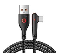 Cavo di ricarica rapida | Cavo Caricatore USB C | Tipo C Lead del telefono intrecciato da 120 W 1 m lungo con connettore ad angolo a 90 ° per un caricatore rapido durevole senza groviglio