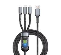 Cavo di ricarica rapida USB-C trasparente con indicatore LED, 100 W, cavo dati intrecciato triplo in per connessione versatile a dispositivi, trasmissione di corrente ad alte prestazioni (A, 1,2 m)