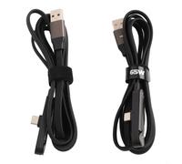 Cavo di ricarica rapida versatile da 240 W con funzione di supporto integrata, lunghezza 1,5 m per cavo intrecciato per telefoni e tablet, finitura nera (240 W A-C (2 pezzi) ))