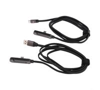 Cavo di ricarica rapida versatile da 240 W con funzione di supporto integrata, lunghezza 1,5 m per cavo intrecciato per telefoni e tablet, finitura nera (1 C-C + 1 A-C)