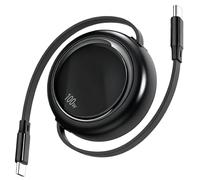 Cavo di ricarica retrattile da USB C a USB-C da 100 W, cavo di ricarica rapida tipo C regolabile in 5 lunghezze, cavo di ricarica automatico di tipo C, compatibile con iPhone 17, 16, 15 Pro, Sony