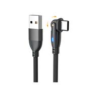 Cavo di ricarica rotante a 180 USB a Type-C (confezione da 2) - Ricarica rapida e trasferimento dati Black 2 metri