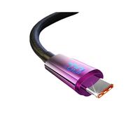 Cavo di ricarica super veloce da 120 W con tipo C, display digitale dinamico, monitoraggio della tensione in tempo reale, lunghezza estesa.
