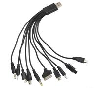 Cavo di ricarica USB 10-in-1 progettato per l'uso cross-brand con Nokia per Samsung per Sony e USB Powered Gear