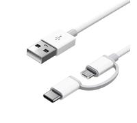 Cavo di ricarica USB 2 in 1 compatibile con Kindle Paperwhite, tablet Kindle Fire, eReader, tablet, Samsung Galaxy e telefoni Android, cavo di ricarica rapida da micro USB a USB-C (bianco/1 m)