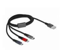 DELOCK 87277 - Cavo di ricarica, USB-A -> micro USB, Lightning e USB-C, multico