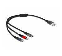 Delock Cavo di ricarica USB 3 in 1 per Lightning / Micro USB / USB Type-C 30cm 3 colori NEW