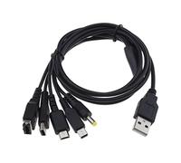 Cavo di ricarica USB 5 in 1 compatibile con Gameboy Advance SP (GBA SP)/DS Lite/NDS/Wii U/New 3DS XL/New 3DS/3DS XL/3DS/2DS/Dsi XL/PSP 1000 2000 3000 1,2 metri