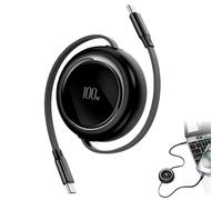 Cavo di ricarica USB C 100 W arrotolabile, cavo USB C retrattile 20-100 cm di lunghezza regolabile, tipo C, cavo di ricarica rapida Pd 3.0 Pps 5a 480 mbps, compatibile con iPhone 15, Air M3 M2, iPad