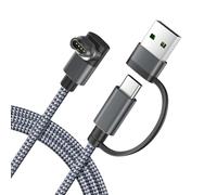 Cavo di ricarica USB C 2 in 1 per orologio Garmi, 1 m cavo di alimentazione USB con tipo C per Garmin D2 Charlie/Delta/Quatix 5/8/5 Sapphire/Vivoactive 3/3 Music/Vivosport/EPIX 2/Venu X1/2 Plus/Endur