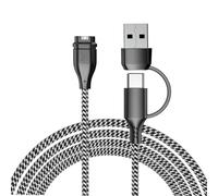 Cavo di ricarica USB C 2 in 1 per orologio Garmin, 1 m caricatore cavo per Garmin Fenix 8 E 7 7 X 7S Sapphire Solar,Vivoactive 6 5 4,Forerunner 970 965 955 570 265 255 165 55 45 - Grigio