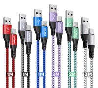 Cavo di ricarica USB C, confezione da 6 pezzi, 1 m, 1 m, 2 m, 2 m, 3 m, cavo USB tipo C, ricarica rapida per iPhone 15 Pro Max, Samusng Galaxy S20, S21, S22, S23, S24 Ultra, Note 20 10, Google Pixel,