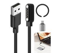 Cavo di ricarica USB magnetico da 0,6 m per PLAUD Note AI Voice Recorder Cavo di ricarica da 7,62 mm a 4 pin per cuffie a conduzione ossea con interfaccia a 4 pin Include anello magnetico e adattatore