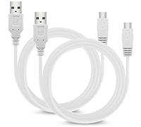 Cavo di Ricarica USB per Nintendo Wii U Console Gamepad, AFUNTA 2 Pacchi Sostituzione Cavo Caricatore USB per WiiU Controller,10ft / 3m -Bianco