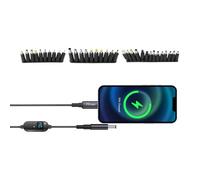 Cavo di scatto - Lega di alluminio, ABS - Connettore affidabile per PC da 150 cm | Cavo di tensione regolabile per laptop, striscia luminosa a LED, fotocamera - Adattatore di tensione regolabile tipo