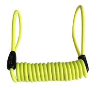 Cavo di Sicurezza Giallo per Blocca Disco Bici Due Asole | Plastica Leggera, Spirale Compatta da 1 Pezzo, Avviso per Blocco Disco Inserito, Accessorio Giallo